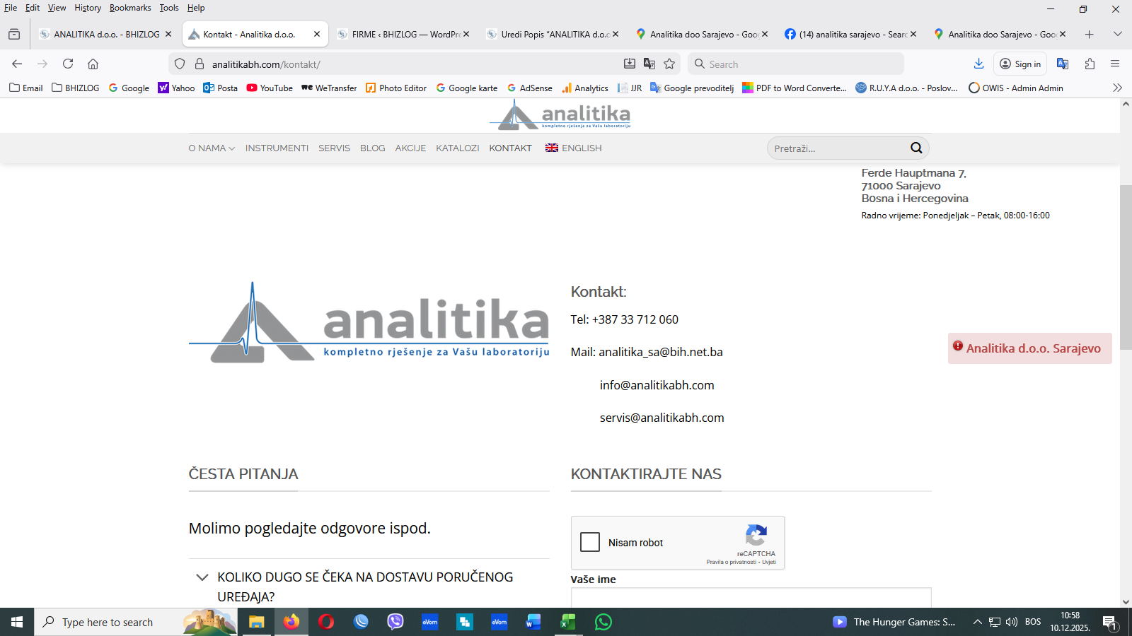 ANALITIKA d.o.o. Sarajevo